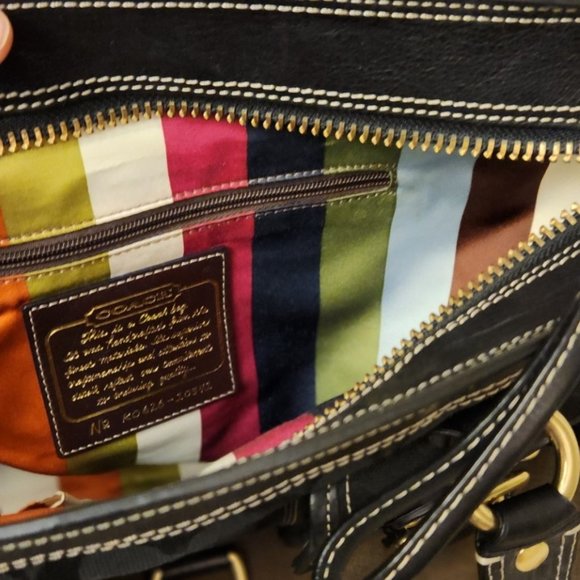 Coach Legacy Signature Black 65th Anniversary Bag with Gold Accents - Picture 15 of 15